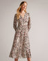LUCEEYA-Dresses-You can always rely on LUCEEYA. Featuring an exclusive abstract print, flirty lace inserts and floaty blouson sleeves, this dress is pure romance and elegance. A striking statement piece, you'll make a big impression with this one in your wardrobe. Midi dress Abstract print Blouson sleeves Ladder lace inserts V-neck Zip fastening Roos is 5'11" / 1.80m and wears Dusky Pink in a Ted size 1- Ted Baker Romania